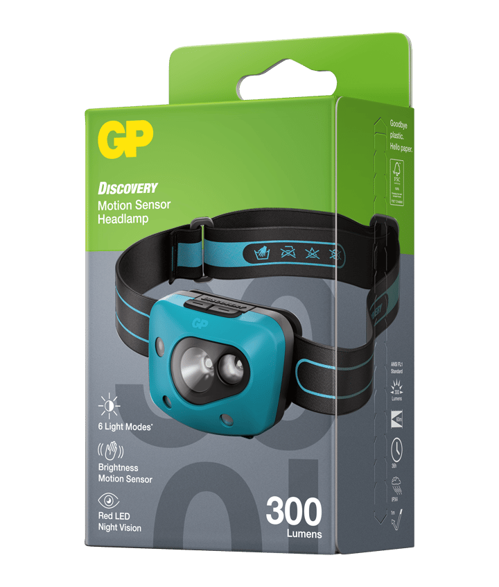 GP Batterier GP Discovery Motion Sensor Headlamp CH44 Blue GP Batterier GP Batterier GP Discovery Motion Sensor Headlamp CH44 Blue GP Batterier