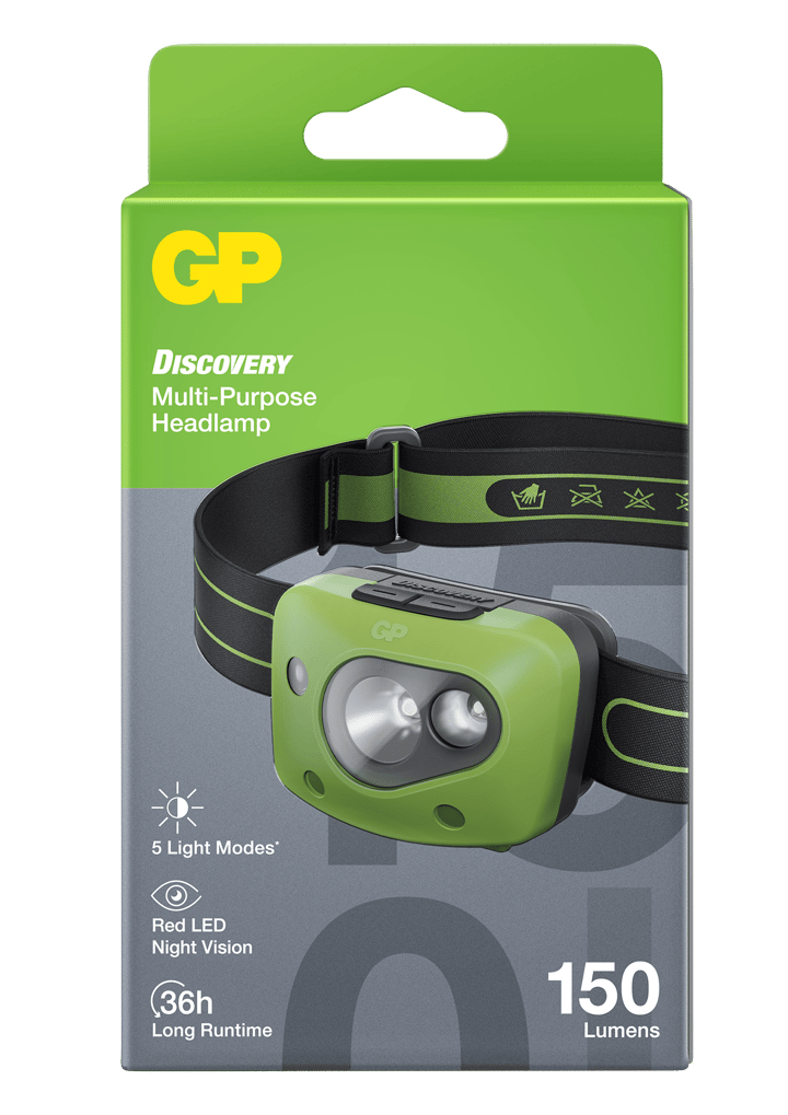 GP Batterier GP Discovery Multi Purpose Headlamp CH43 Green GP Batterier GP Batterier GP Discovery Multi Purpose Headlamp CH43 Green GP Batterier