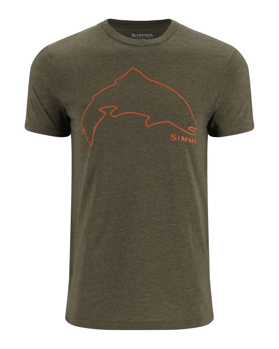 Simms Simms Trout Outline T-Shirt Dark Gunmetal Heather — Alt til
