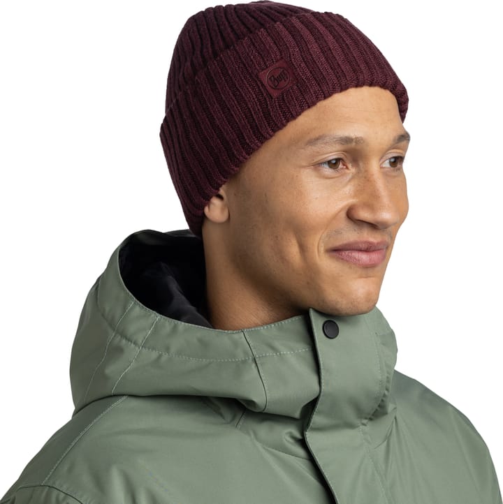 Buff Beanie Knitted Erviny Erviny Maroon Buff