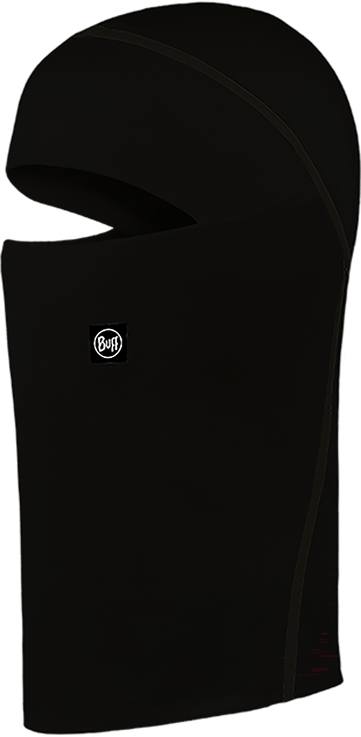 Buff Merino Midweight Hinged Balaclava Solid Black Buff