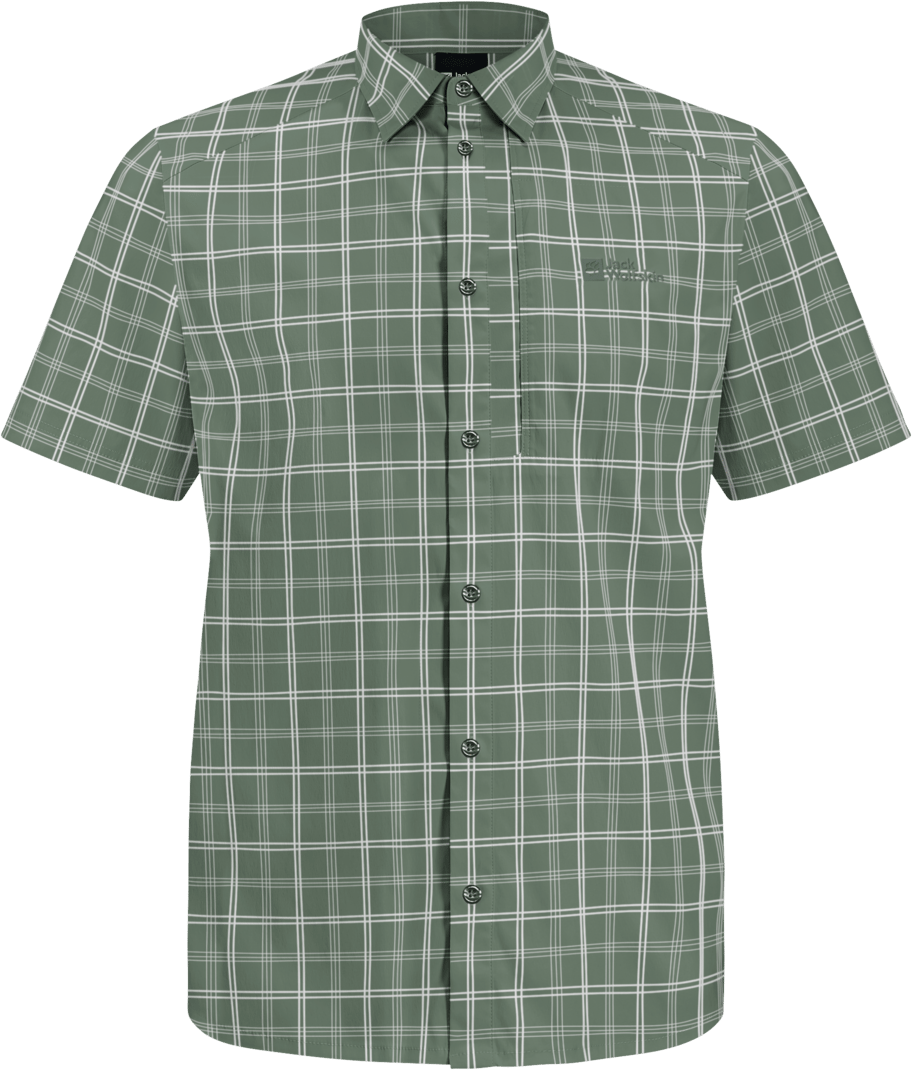 Jack Wolfskin Norbo S/S Shirt M Hedge Green Checks