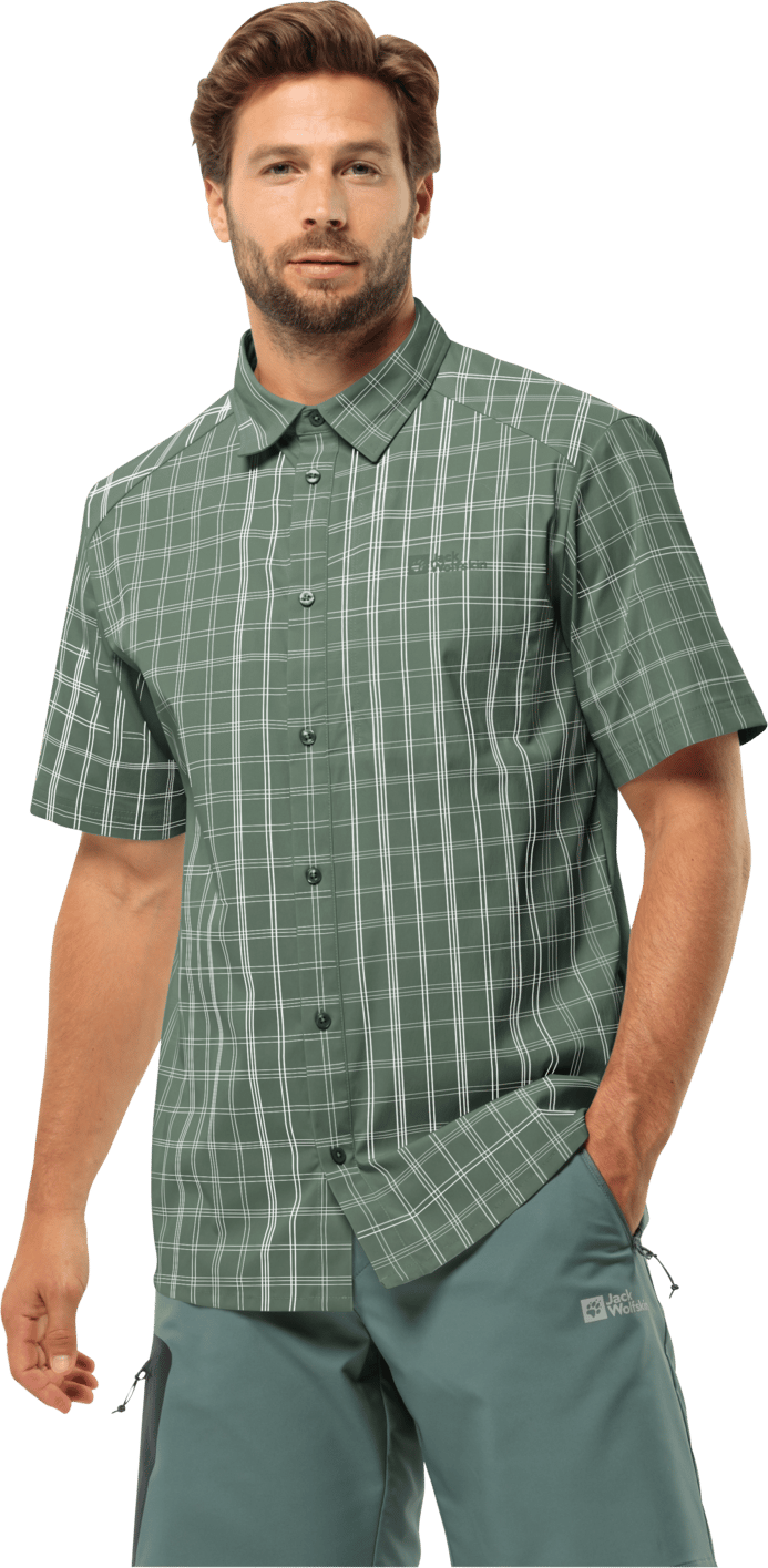 Jack Wolfskin Norbo S/S Shirt M Hedge Green Checks Jack Wolfskin