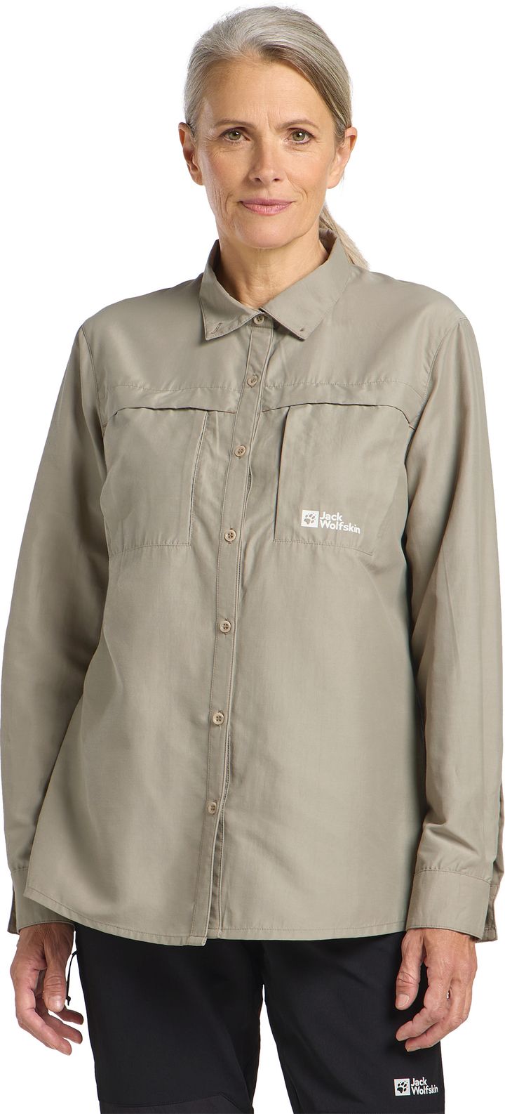 Jack Wolfskin Women's Barrier Longsleeve Shirt Stone Jack Wolfskin