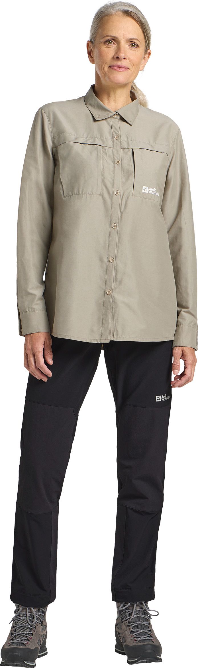 Jack Wolfskin Women's Barrier Longsleeve Shirt Stone Jack Wolfskin