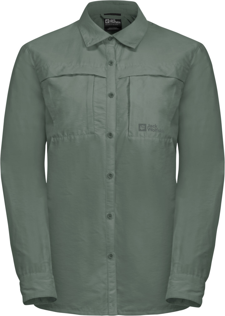 Jack Wolfskin Women's Barrier Long Sleeve Shirt Hedge Green Langärmelige Hemden XS