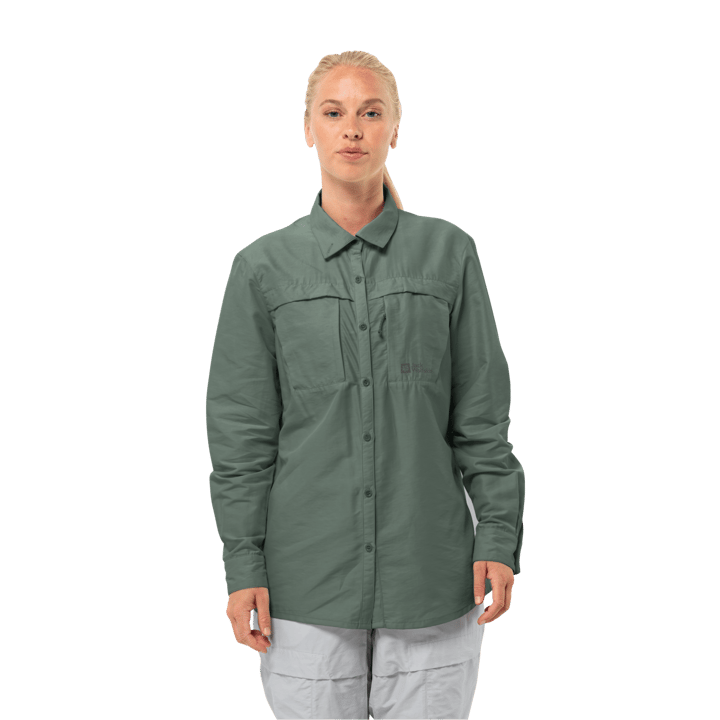 Jack Wolfskin Women's Barrier Long Sleeve Shirt Hedge Green Jack Wolfskin