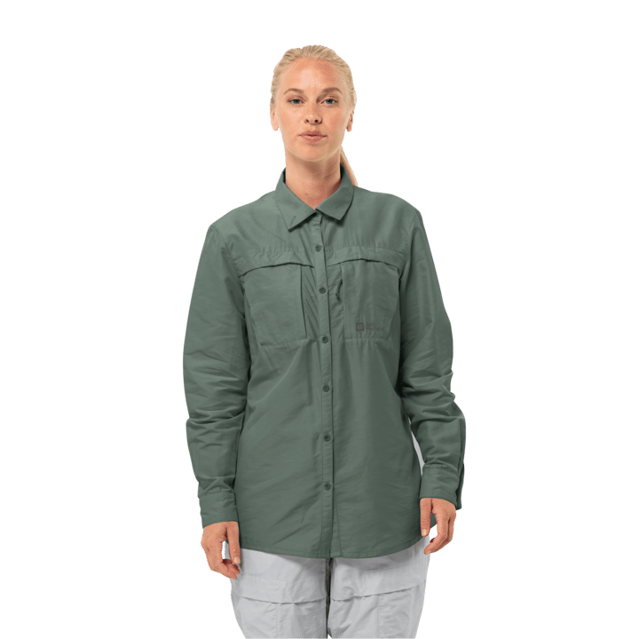 Jack Wolfskin Barrier Ls Shirt W Hedge Green Jack Wolfskin