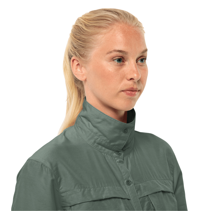 Jack Wolfskin Women's Barrier Long Sleeve Shirt Hedge Green Jack Wolfskin Jack Wolfskin Women's Barrier Long Sleeve Shirt Hedge Green Jack Wolfskin