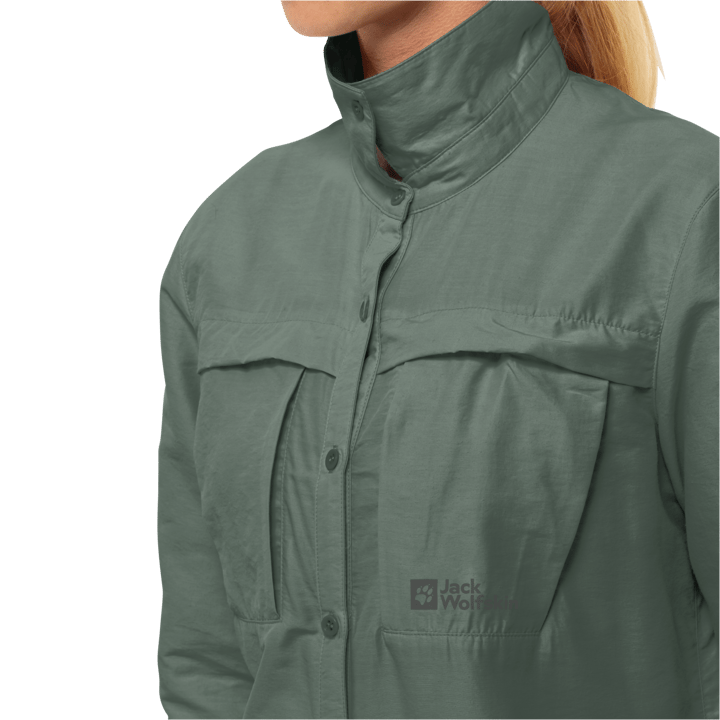 Jack Wolfskin Barrier Ls Shirt W Hedge Green Jack Wolfskin