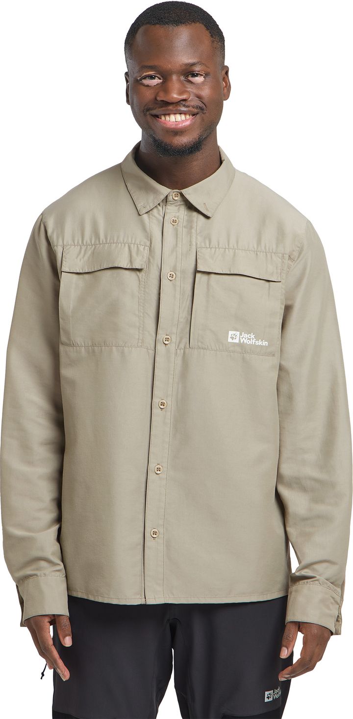 Jack Wolfskin Men's Barrier Longsleeve Shirt Stone Jack Wolfskin