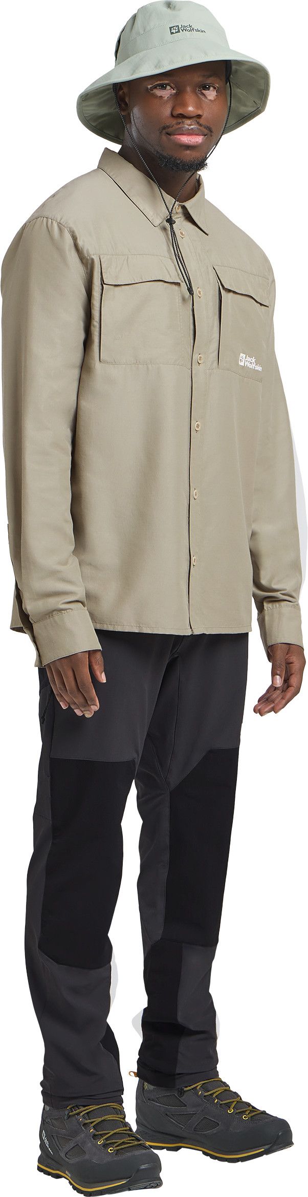 Jack Wolfskin Men's Barrier Longsleeve Shirt Stone Jack Wolfskin