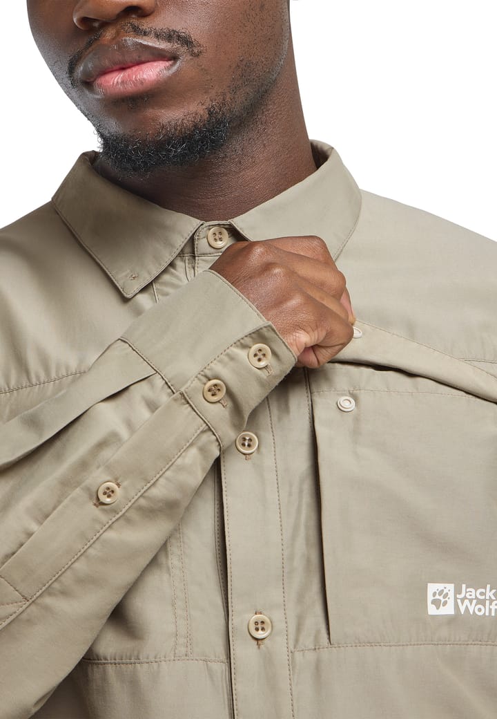 Jack Wolfskin Men's Barrier Longsleeve Shirt Stone Jack Wolfskin