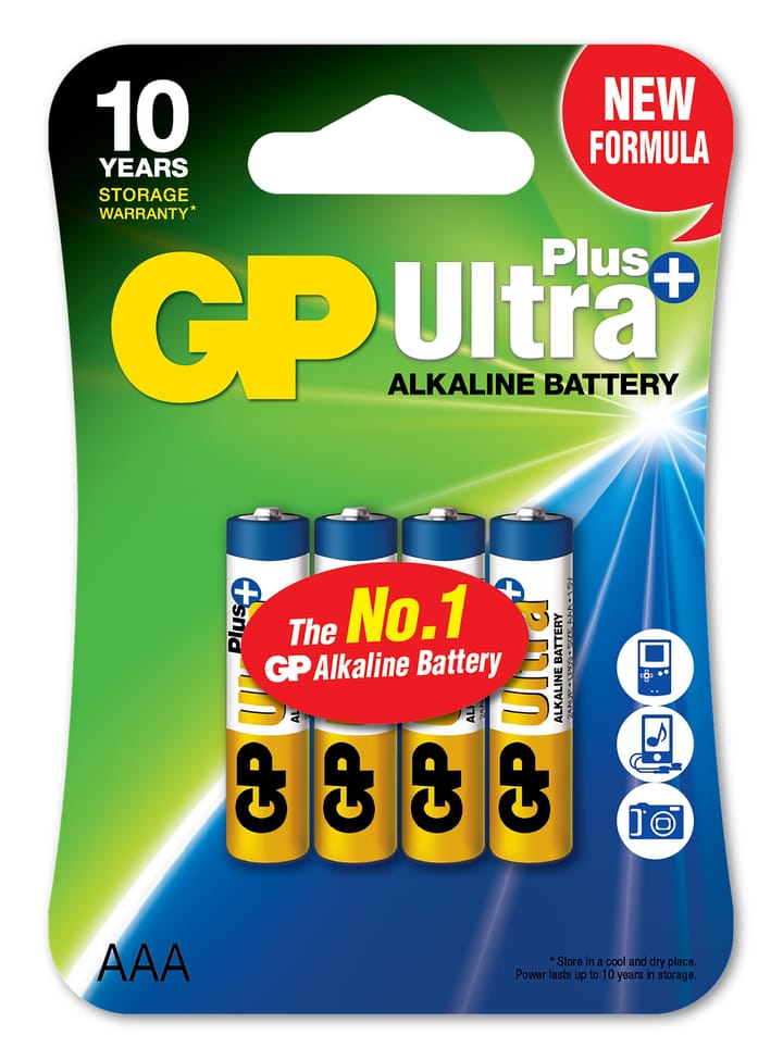 GP Batterier Batteri Lr03 Ultra Pluss Aaa 4-P Nocolour GP Batterier