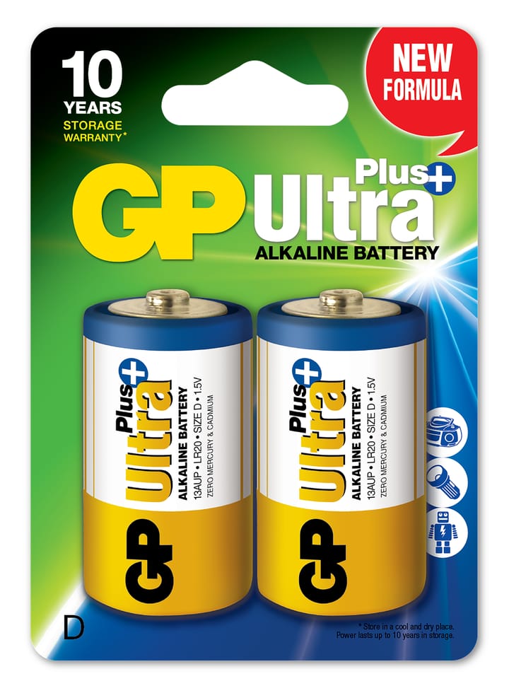 GP Batterier Alkaliska Batterier D / Lr20 2-Pack Nocolour GP Batterier GP Batterier Alkaliska Batterier D / Lr20 2-Pack Nocolour GP Batterier