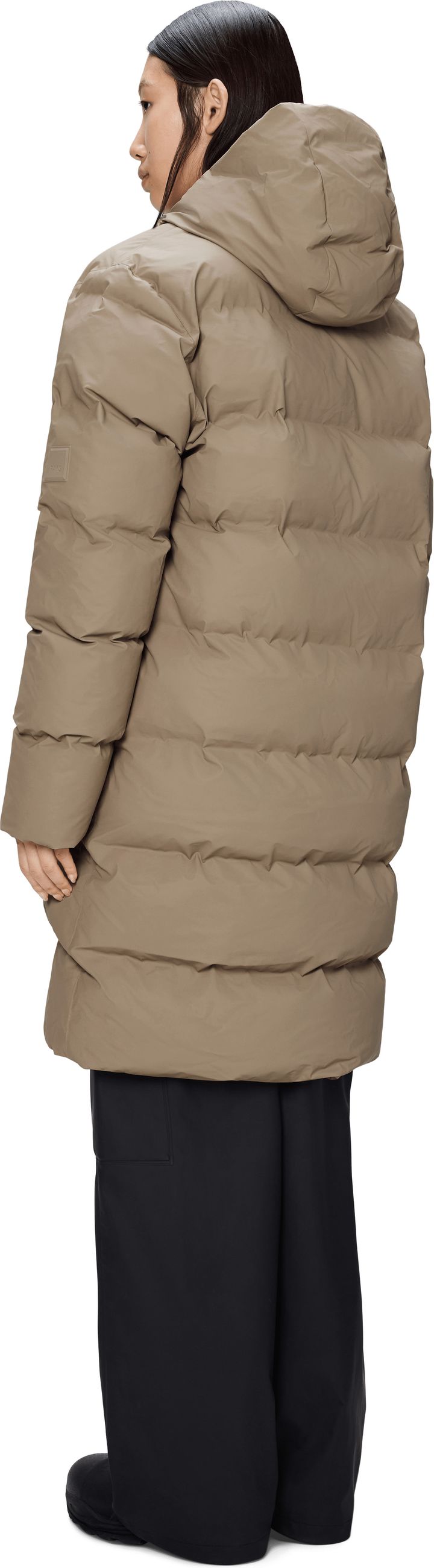 Rains Unisex Alta Long Puffer Jacket Beige Rains