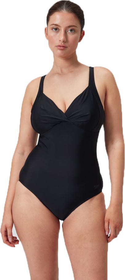 Speedo Women's Shaping Cross Knot 1 Piece Black Speedo