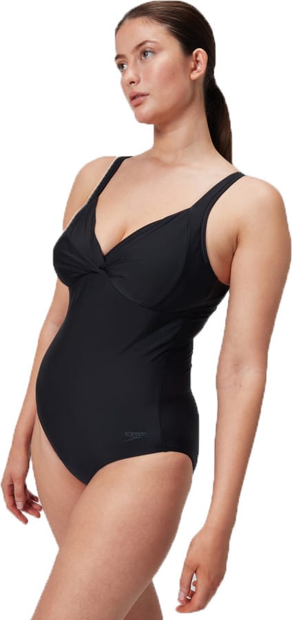 Speedo Women's Shaping Cross Knot 1 Piece Black Speedo