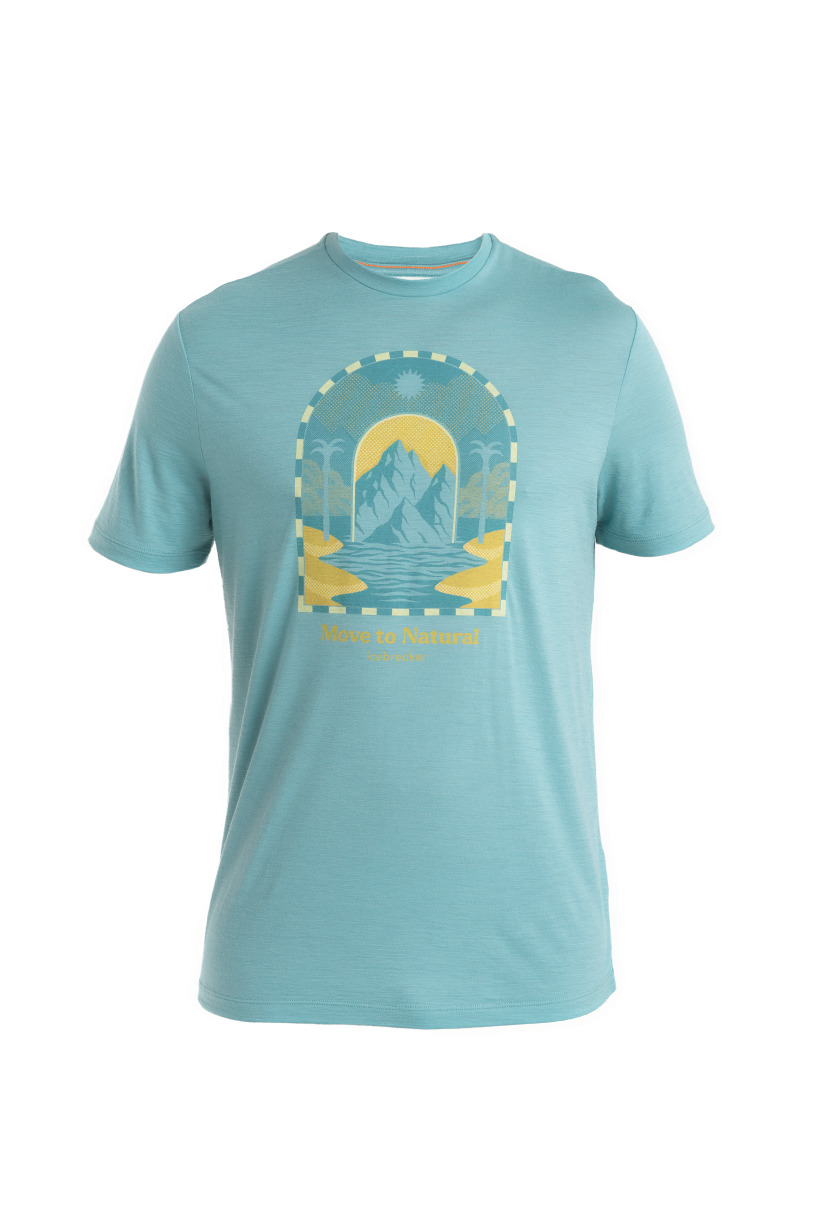 Icebreaker Men’s Merino 150 Tech Lite III Short Sleeve Tee Mountain Gateway Cloud Ray