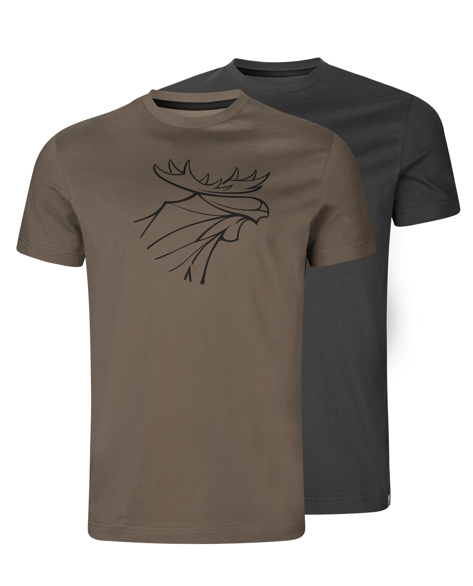 Härkila Men's Härkila Graphic T-Shirt 2-Pack Brown Granite/Phantom