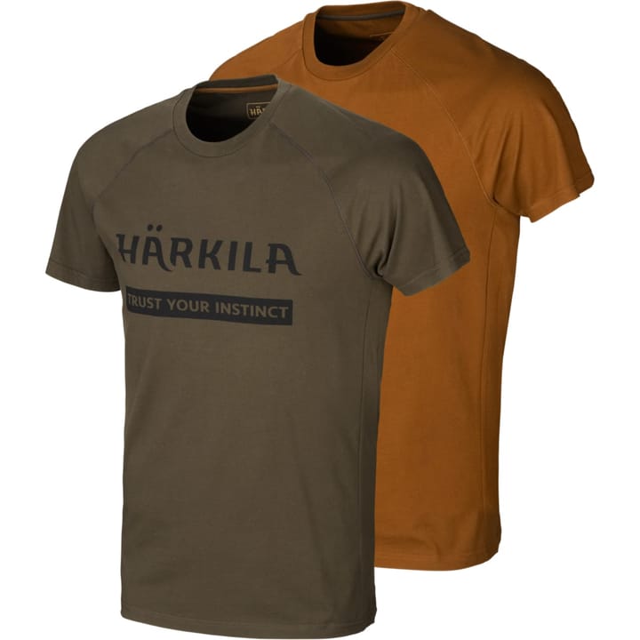 Härkila Men's Härkila Logo T-Shirt 2-Pack Willow Green/Rustique Clay Härkila Härkila Men's Härkila Logo T-Shirt 2-Pack Willow Green/Rustique Clay Härkila