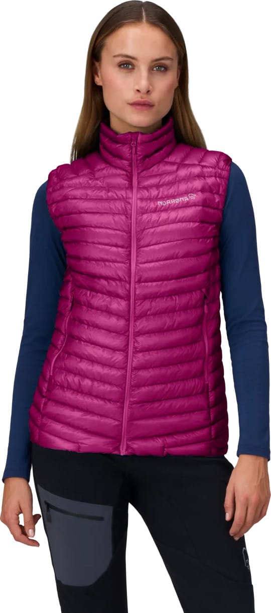 Norrøna Women's Trollveggen Superlight Down Vest Festival Fuchsia Norrøna
