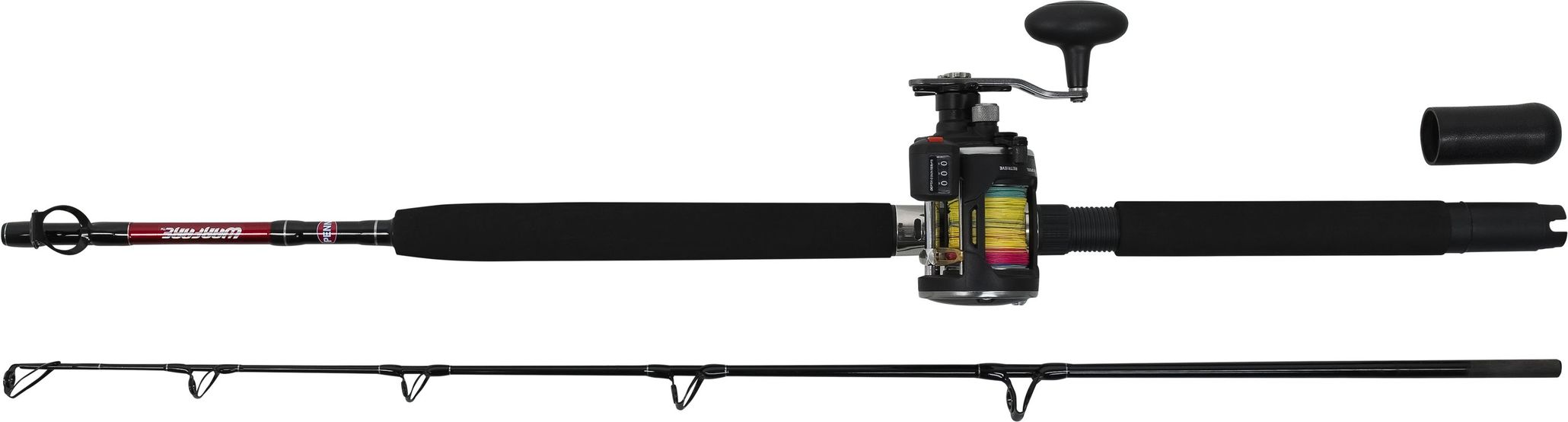 Penn Warfare Boat Linecounter Combo Havfiskesett 2-Delt 6' 30lbs