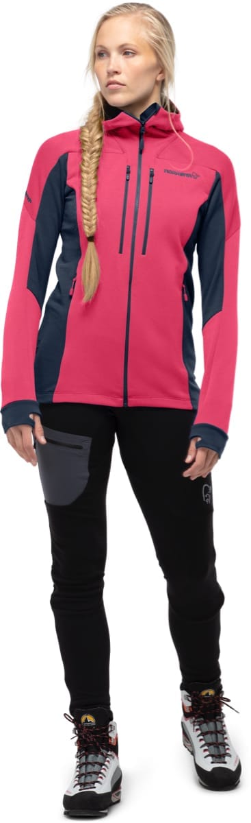 Norrøna Women's Trollveggen Powerstretch Pro Zip Hood Honey Suckle/Indigo Night Norrøna Norrøna Women's Trollveggen Powerstretch Pro Zip Hood Honey Suckle/Indigo Night Norrøna