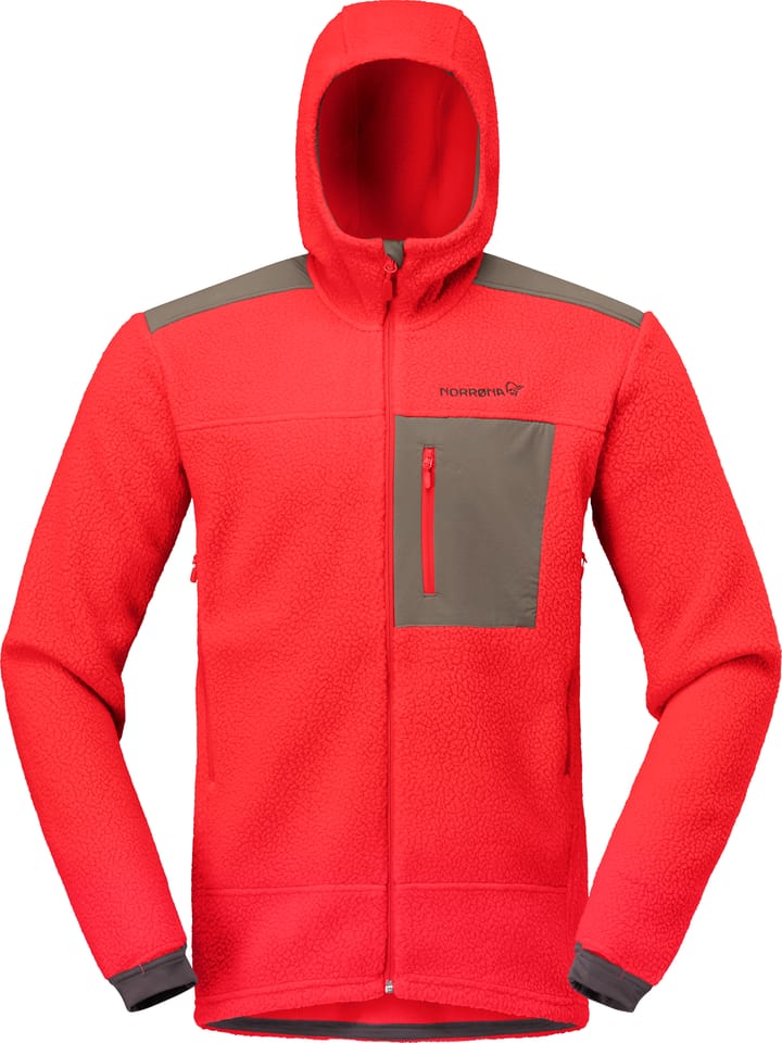 Norrøna Men's Trollveggen Warm3 Zip Hood Flame Scarlet Norrøna
