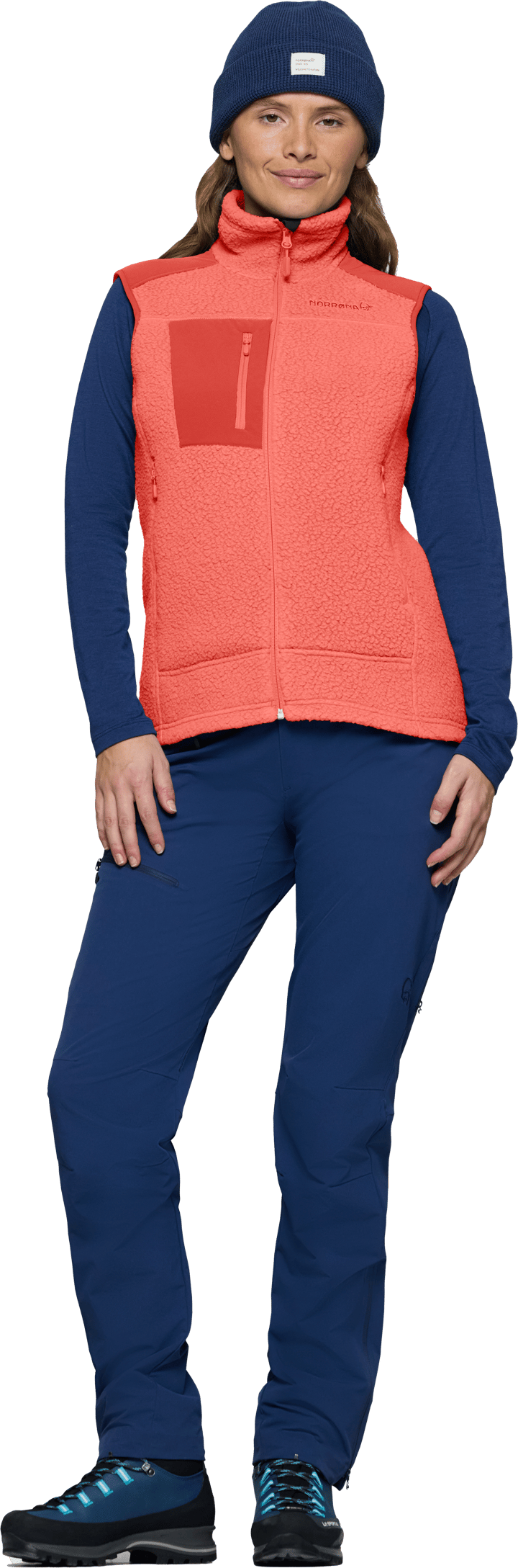 Norrøna Women's Trollveggen Warm3 Vest Deep Sea Coral/baked Apple Norrøna