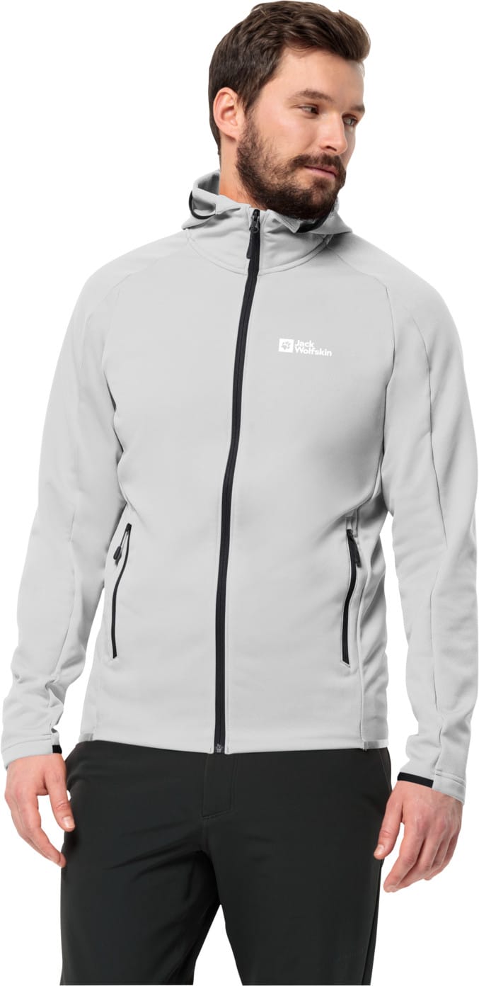 Jack Wolfskin Men's Alpgrat Hooded Full Zip Cool Grey Jack Wolfskin Jack Wolfskin Men's Alpgrat Hooded Full Zip Cool Grey Jack Wolfskin