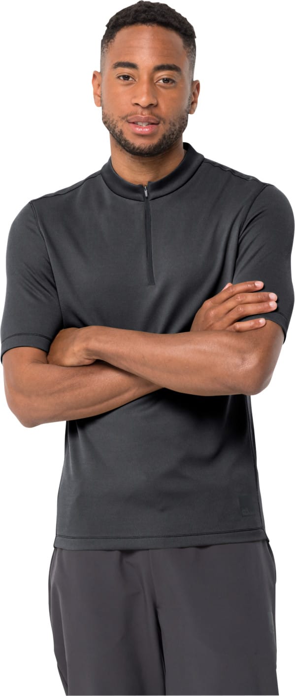 Jack Wolfskin Men's Bike Commute Half Zip T-Shirt Phantom Jack Wolfskin