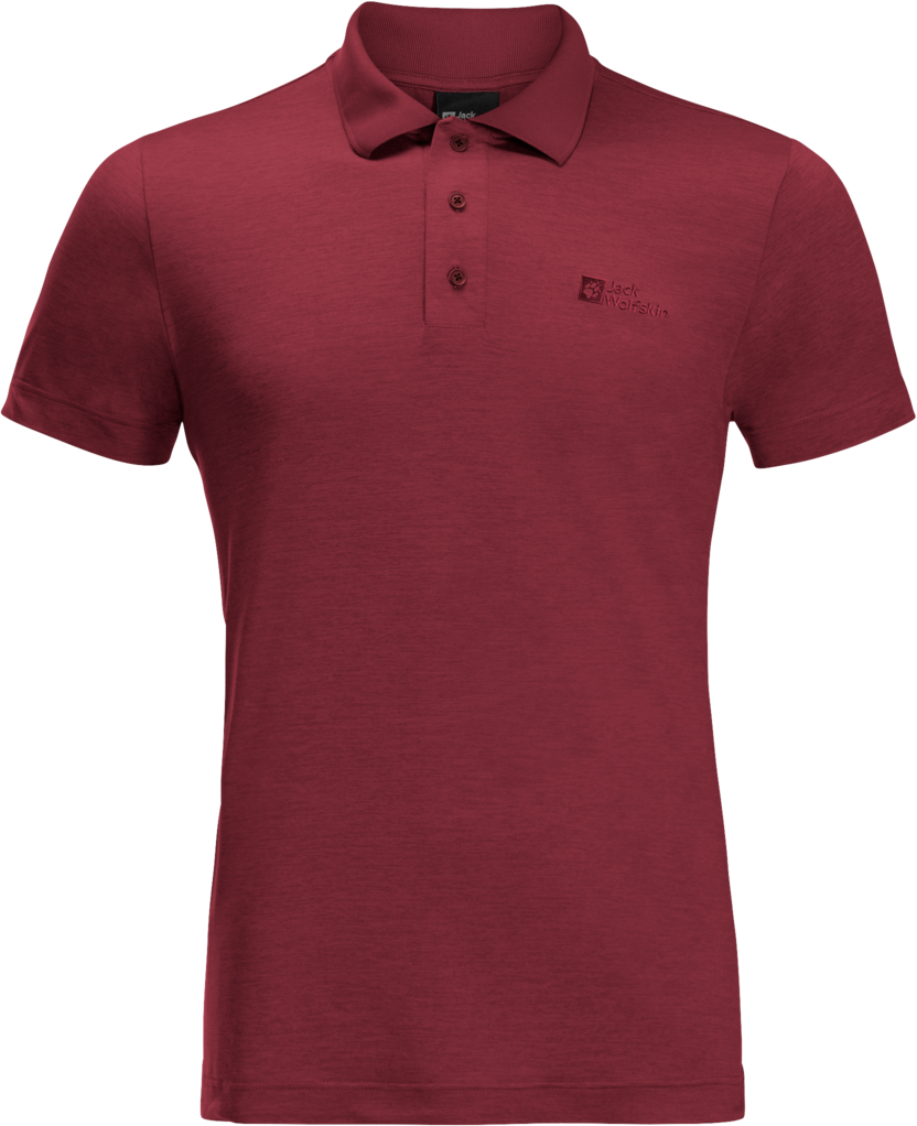 Jack Wolfskin Men’s Travel Polo Deep Ruby