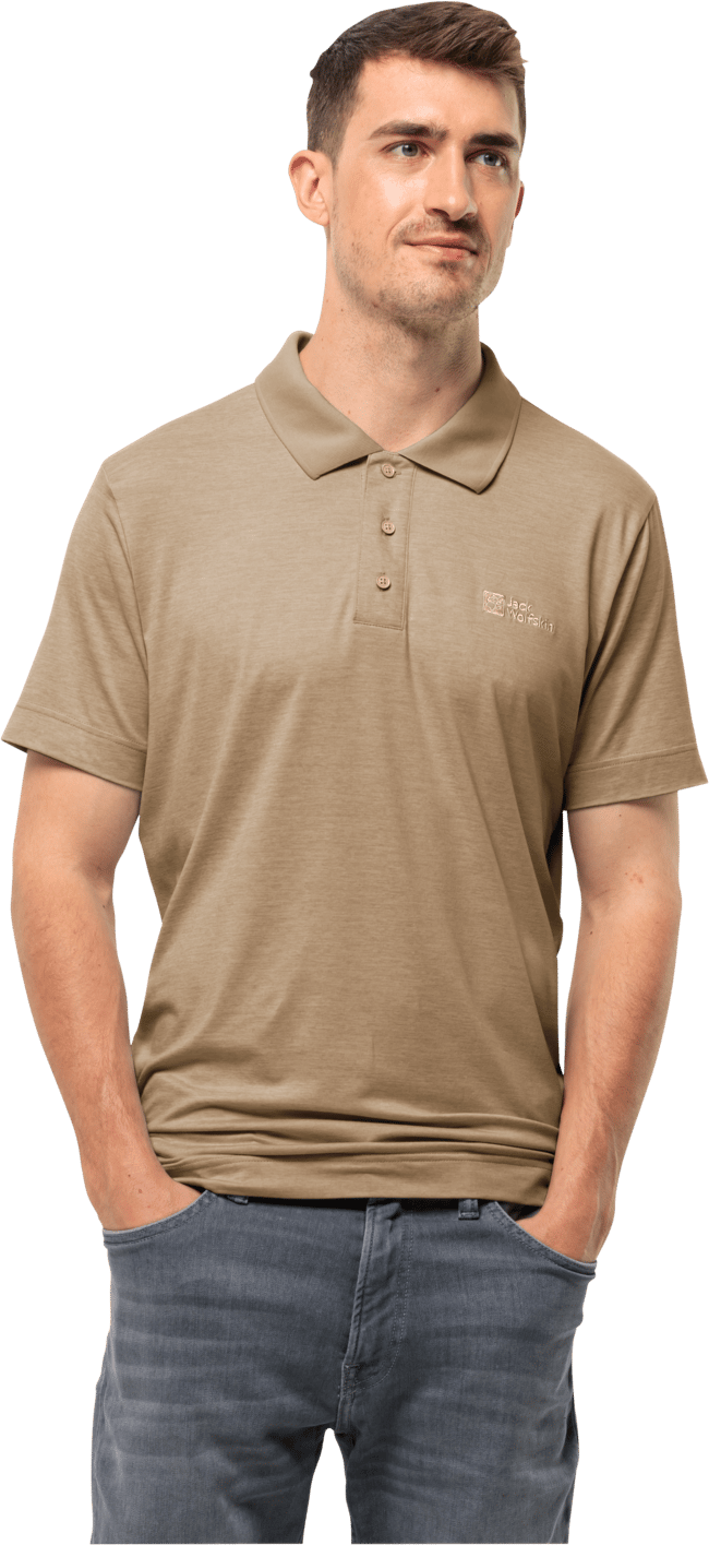 Jack Wolfskin Men's Travel Polo Sand Storm Jack Wolfskin Jack Wolfskin Men's Travel Polo Sand Storm Jack Wolfskin