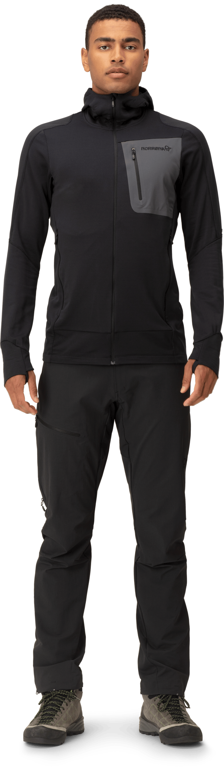 Norrøna Men's Falketind Power Grid Hood Caviar Norrøna