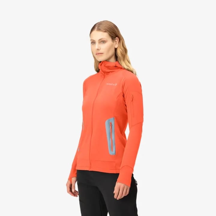 Norrøna Women's Falketind Power Grid Hood Orange Alert Norrøna