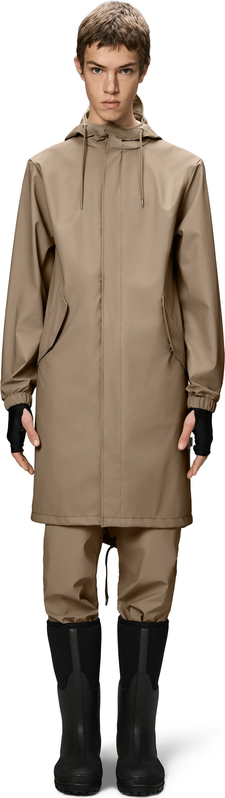 Rains Unisex Fishtail Parka Beige Rains Rains Unisex Fishtail Parka Beige Rains