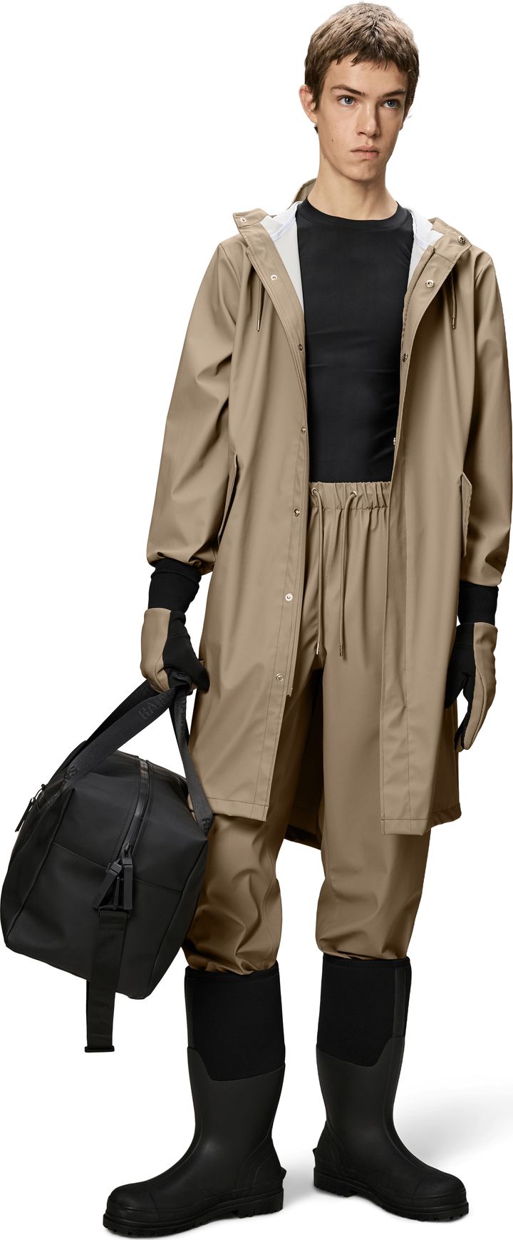 Rains Unisex Fishtail Parka Beige Rains Rains Unisex Fishtail Parka Beige Rains