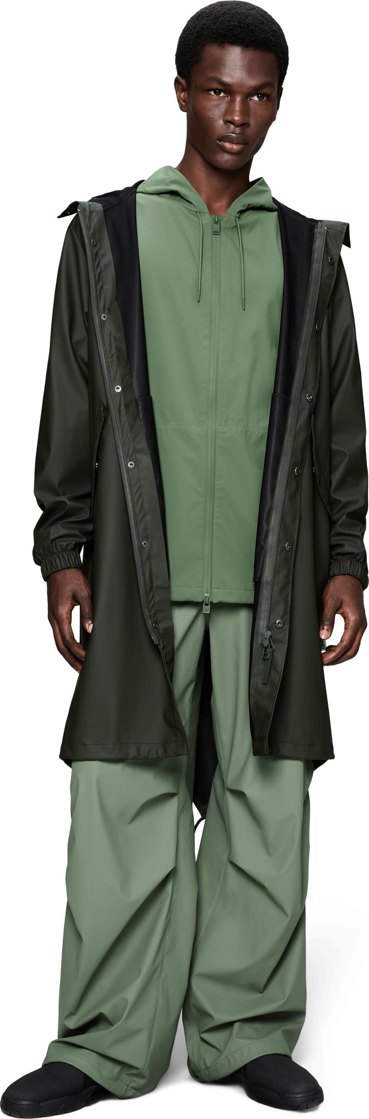 Rains Unisex Fishtail Parka Green Rains