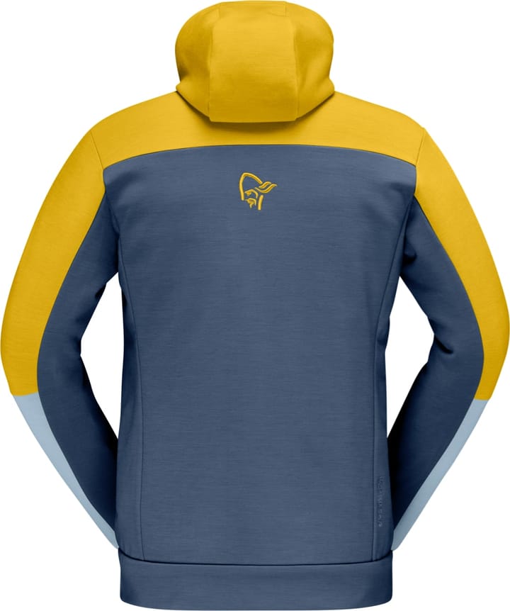 Norrøna Falketind Warmwool2 Stretch Zip Hood M's Sulphur/Blue Fog Norrøna
