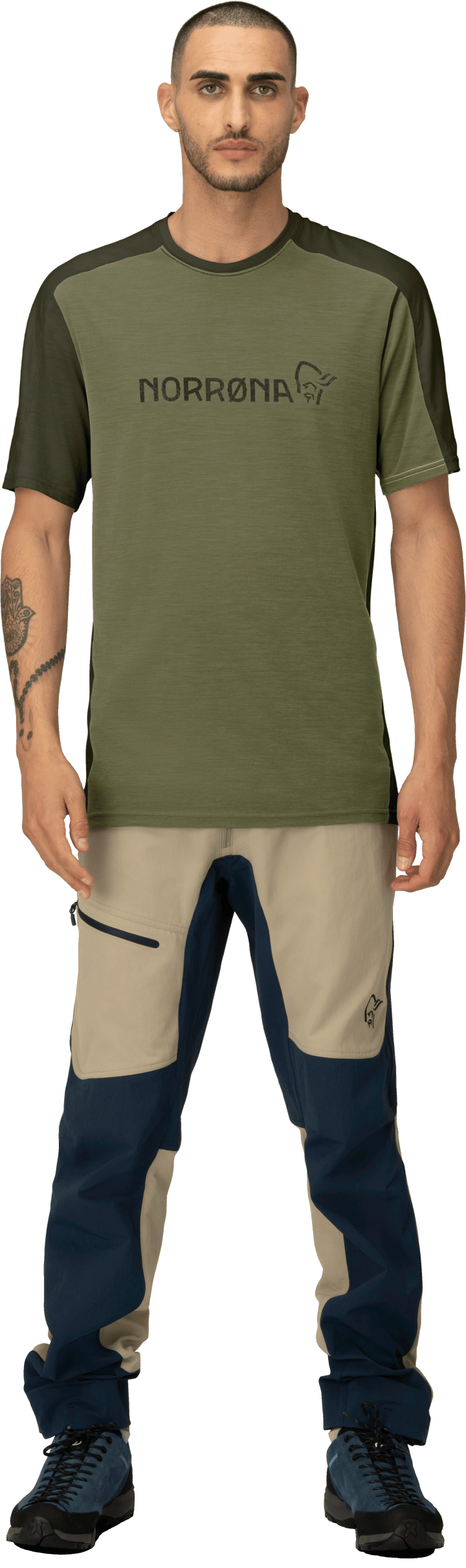 Norrøna Men's Falketind Equaliser Merino T-Shirt Olive Night/Rosin Norrøna