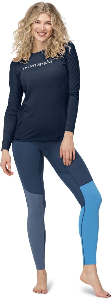 Norrøna Women's Falketind Equaliser Merino Round Neck Indigo Night Norrøna