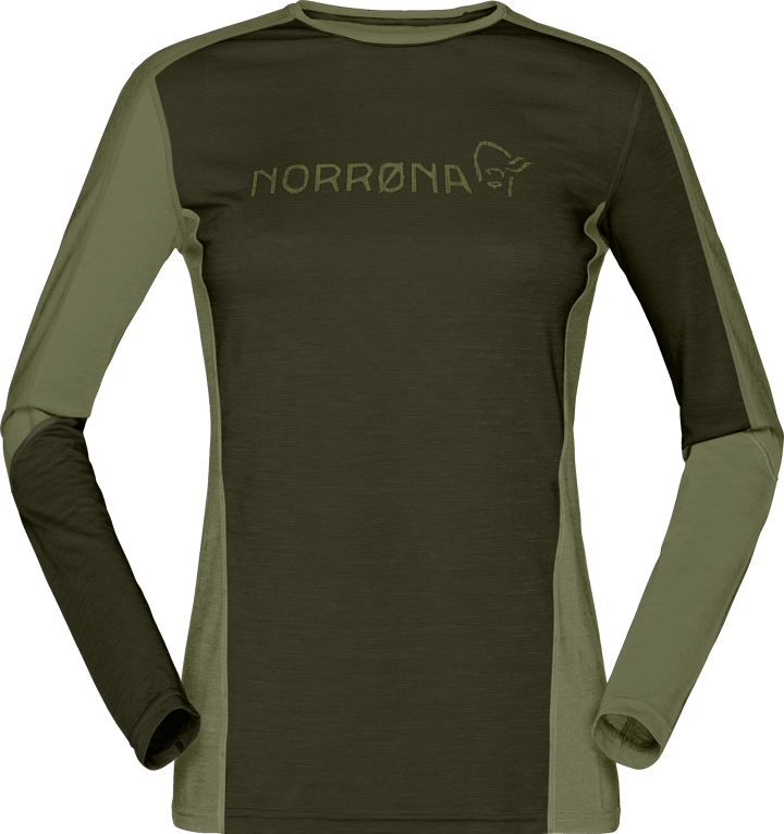 Norrøna Women's Falketind Equaliser Merino Round Neck Olive Night/Rosin Norrøna