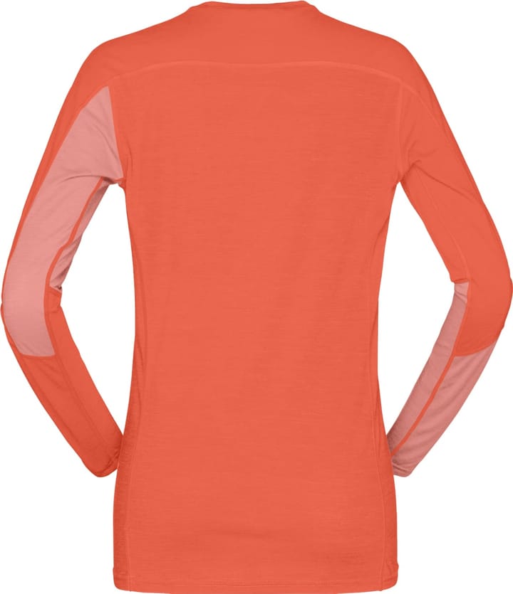 Norrøna Women's Falketind Equaliser Merino Round Neck Peach Amber/Orange Alert Norrøna