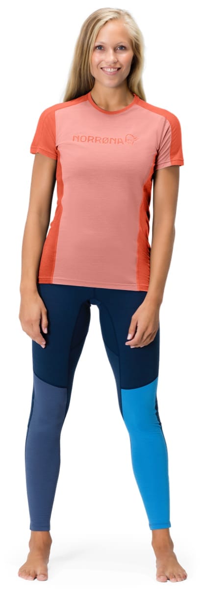 Norrøna Falketind Equaliser Merino T-Shirt W's Peach Amber/Orange Alert Norrøna Norrøna Falketind Equaliser Merino T-Shirt W's Peach Amber/Orange Alert Norrøna