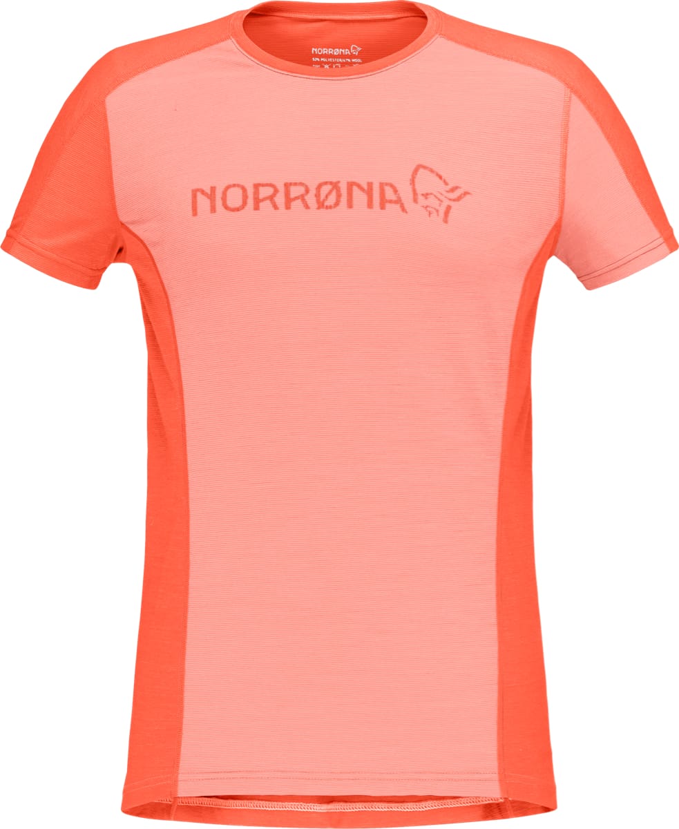 Norrøna Falketind Equaliser Merino T-Shirt W's Peach Amber/Orange Alert
