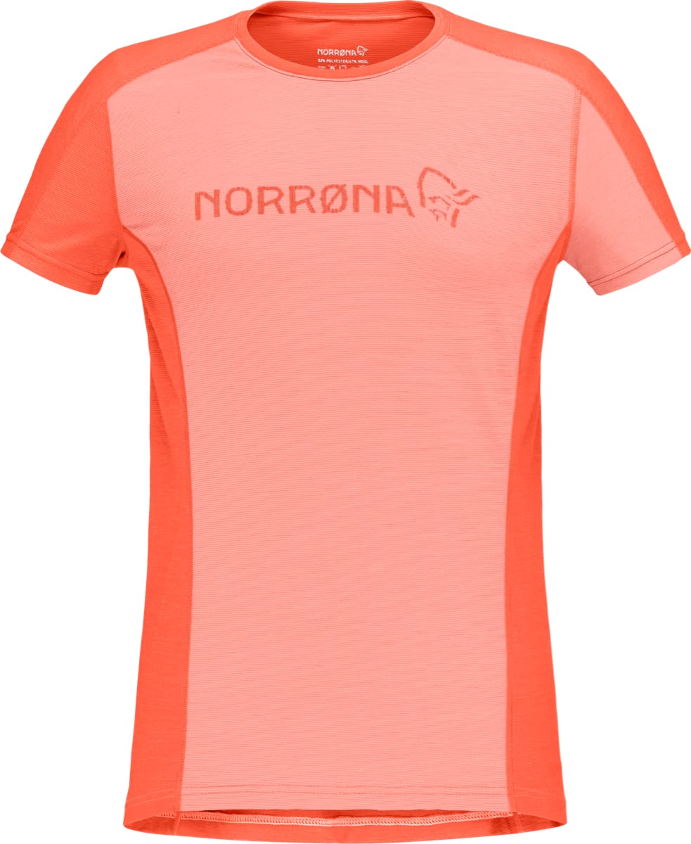 Norrøna Falketind Equaliser Merino T-Shirt W's Peach Amber/Orange Alert