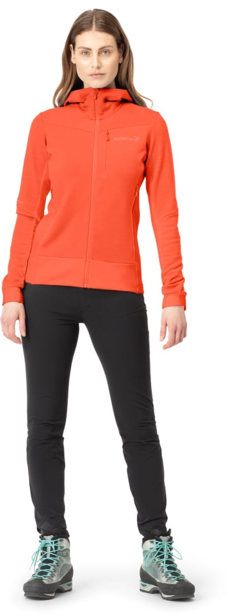 Norrøna Falketind Warmwool2 Stretch Zip Hood W's Orange Alert Norrøna Norrøna Falketind Warmwool2 Stretch Zip Hood W's Orange Alert Norrøna