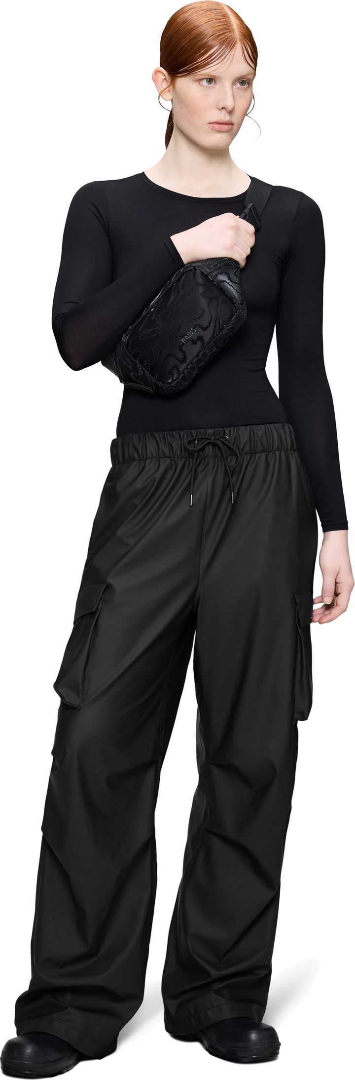 Rains Pocket Rain Pants Wide W3 Black Rains