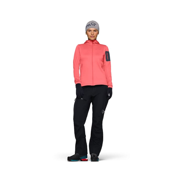 Norrøna Women's Falketind Warm Stretch Hood Calypso Coral/beluga Norrøna